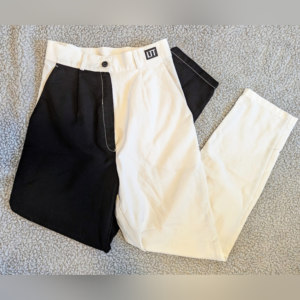 Size 2 LTT Split Black & White Trousers